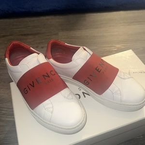 GIVENCHY Urban Street Sneakers Red & White Sporty Leather & Givenchy. runs big